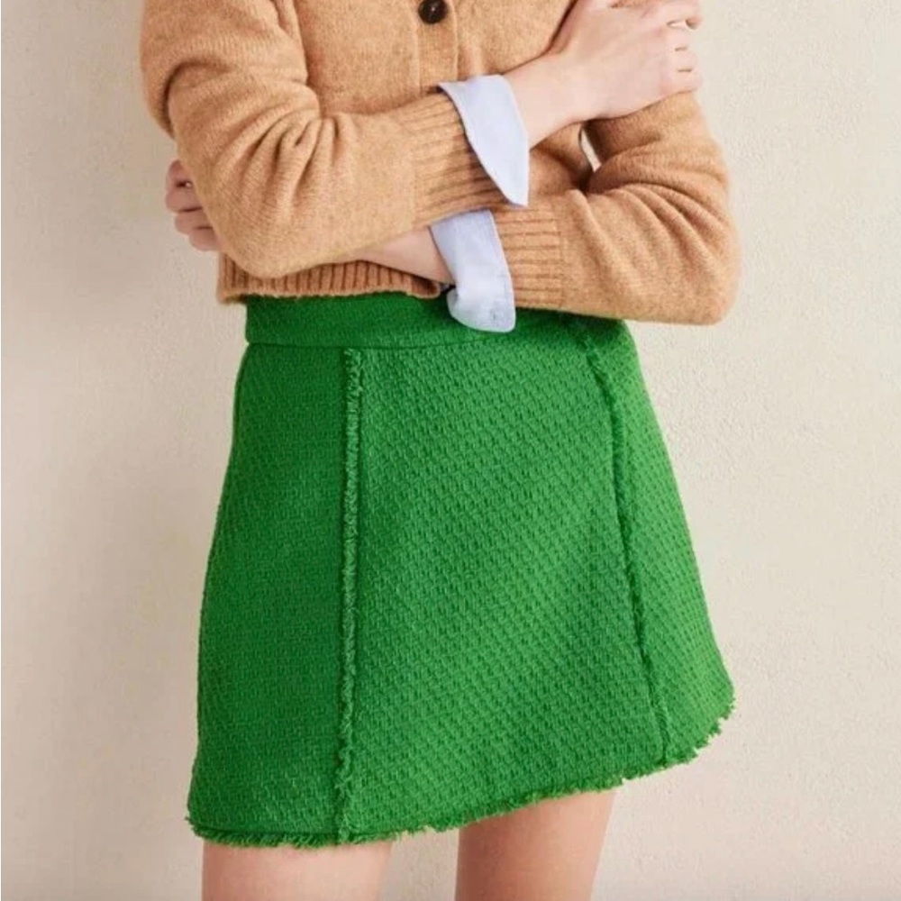 New Boden Green Tweed 'Interest' Mini Skirt Size 2